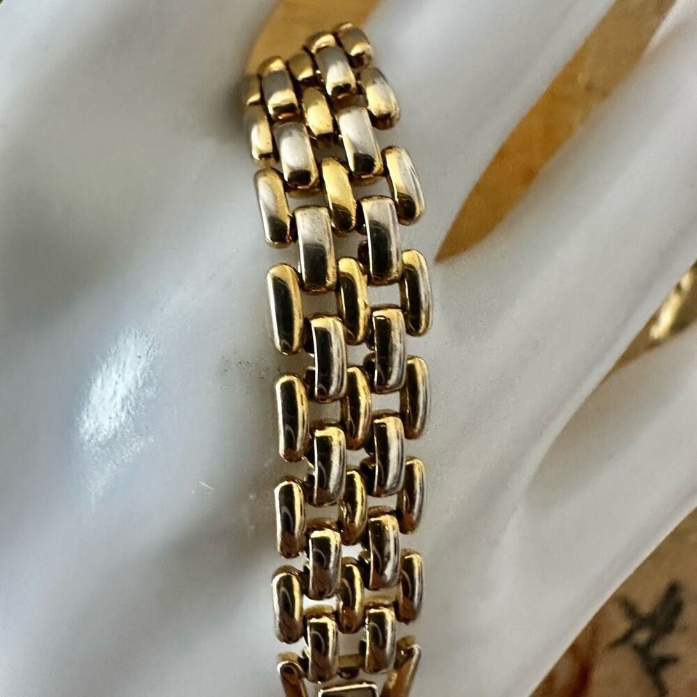 Gold tone vintage chain ID bracelet - Picture 7 of 9